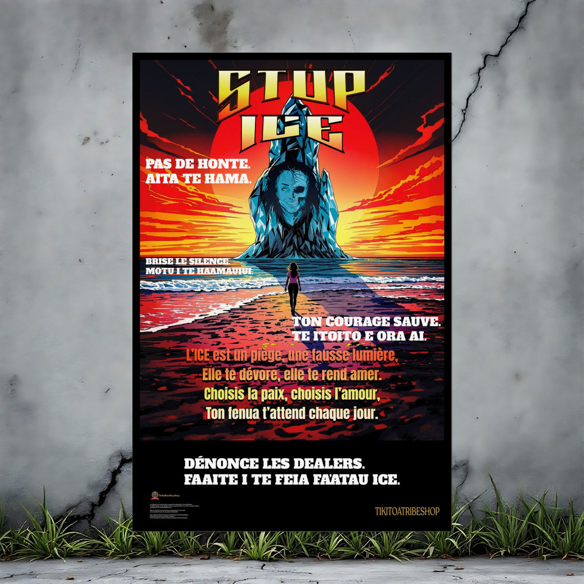 Posters Anti-ICE Polynésie – Affiches de Sensibilisation Contre la Drogue “Paruru i te ora – Brisons les chaînes de l’ICE”