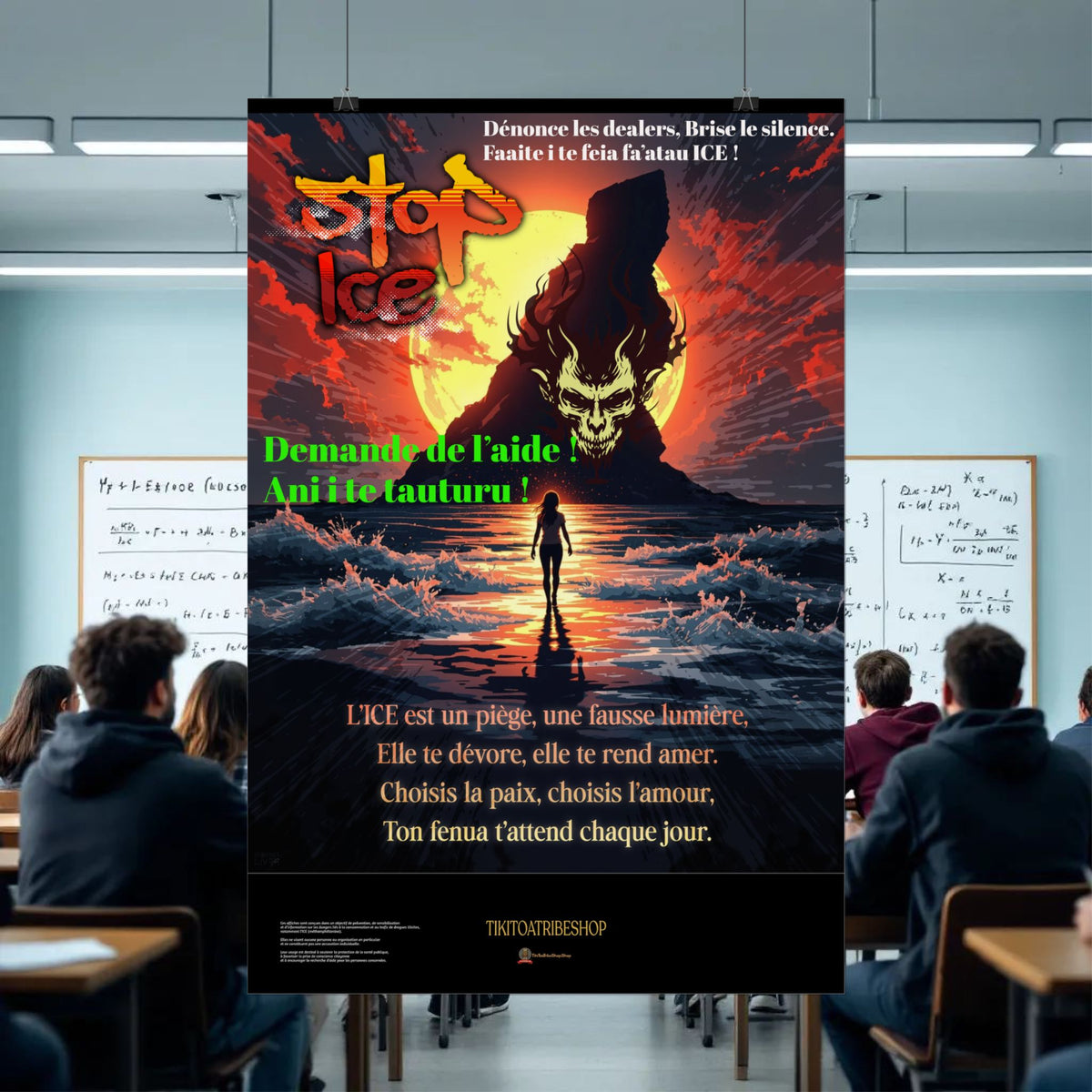 Posters Anti-ICE Polynésie – Affiches de Sensibilisation Contre la Drogue “Paruru i te ora – Brisons les chaînes de l’ICE”