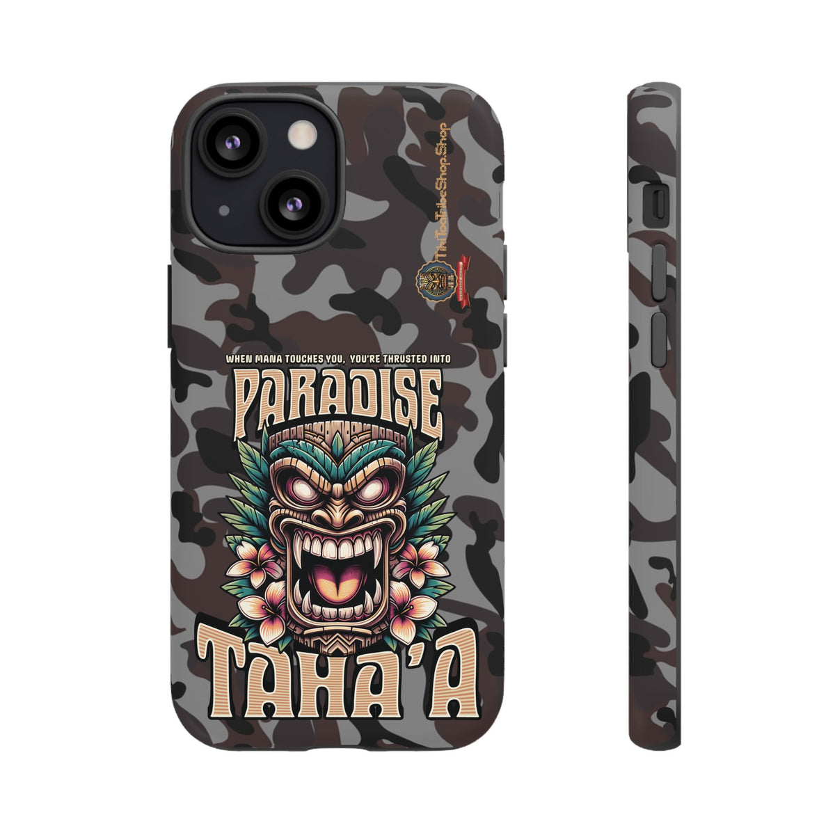 Tahaa – Coque Antichoc Premium « Tiki Féroce » | Design Tribal & Protection Maximale