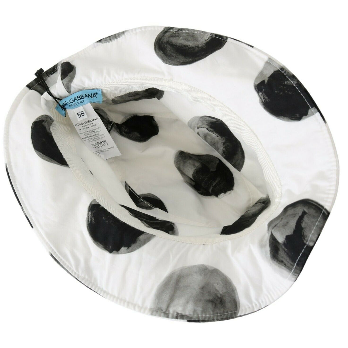 Dolce &amp; Gabbana Polka Dot Cotton Bucket Hat - White &amp; Black