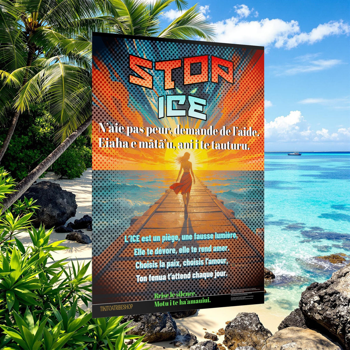 Posters Anti-ICE Polynésie – Affiches de Sensibilisation Contre la Drogue “Paruru i te ora – Brisons les chaînes de l’ICE”