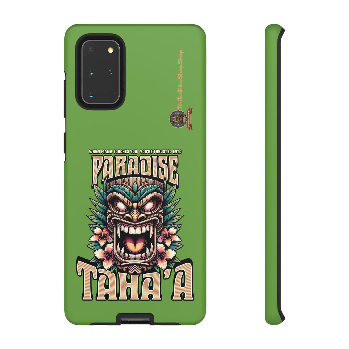 Tahaa – Coque Antichoc Premium « Tiki Féroce » | Design Tribal & Protection Maximale
