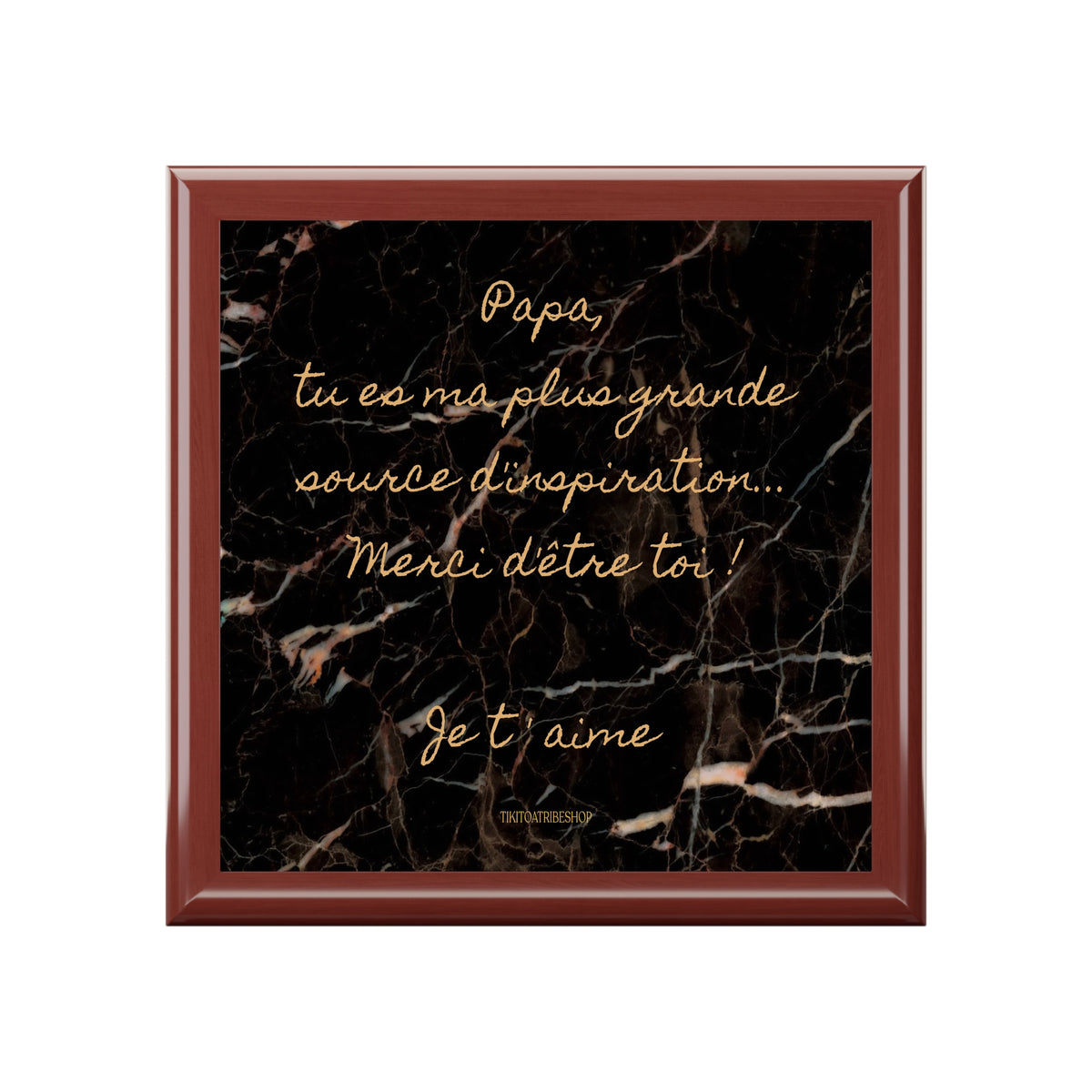 Coffret à Bijoux en bois noble avec carreaux céramique