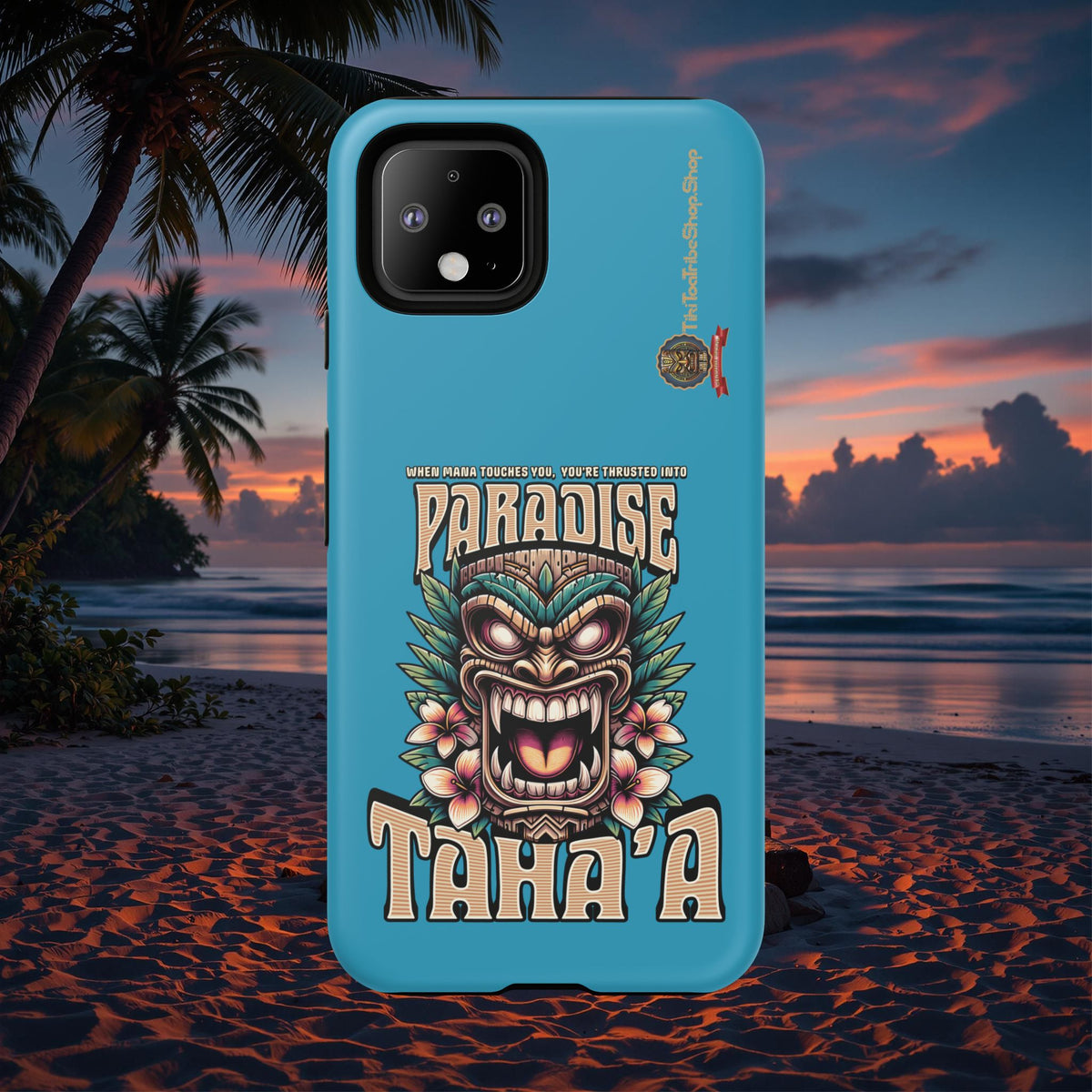 Tahaa – Coque Antichoc Premium « Tiki Féroce » | Design Tribal & Protection Maximale
