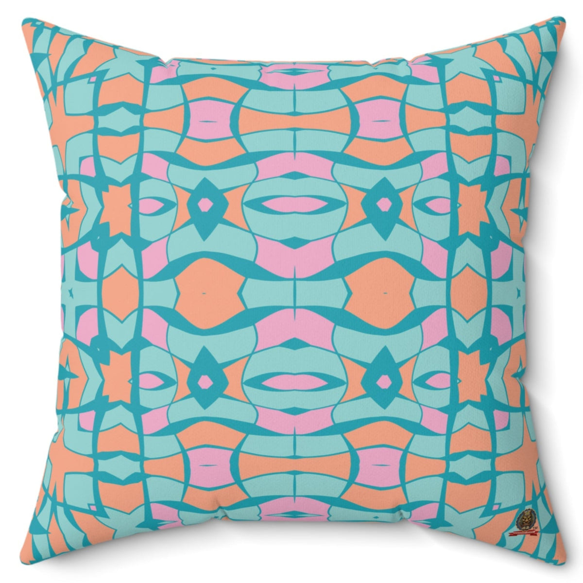 Geometric Abstract: Pink Blue Waves Ambiance