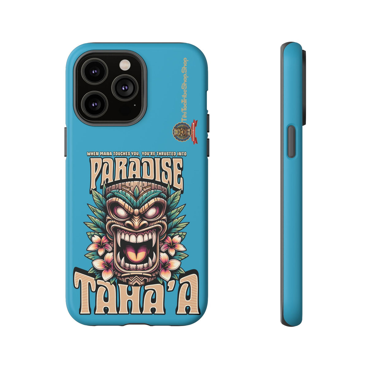 Tahaa – Coque Antichoc Premium « Tiki Féroce » | Design Tribal & Protection Maximale