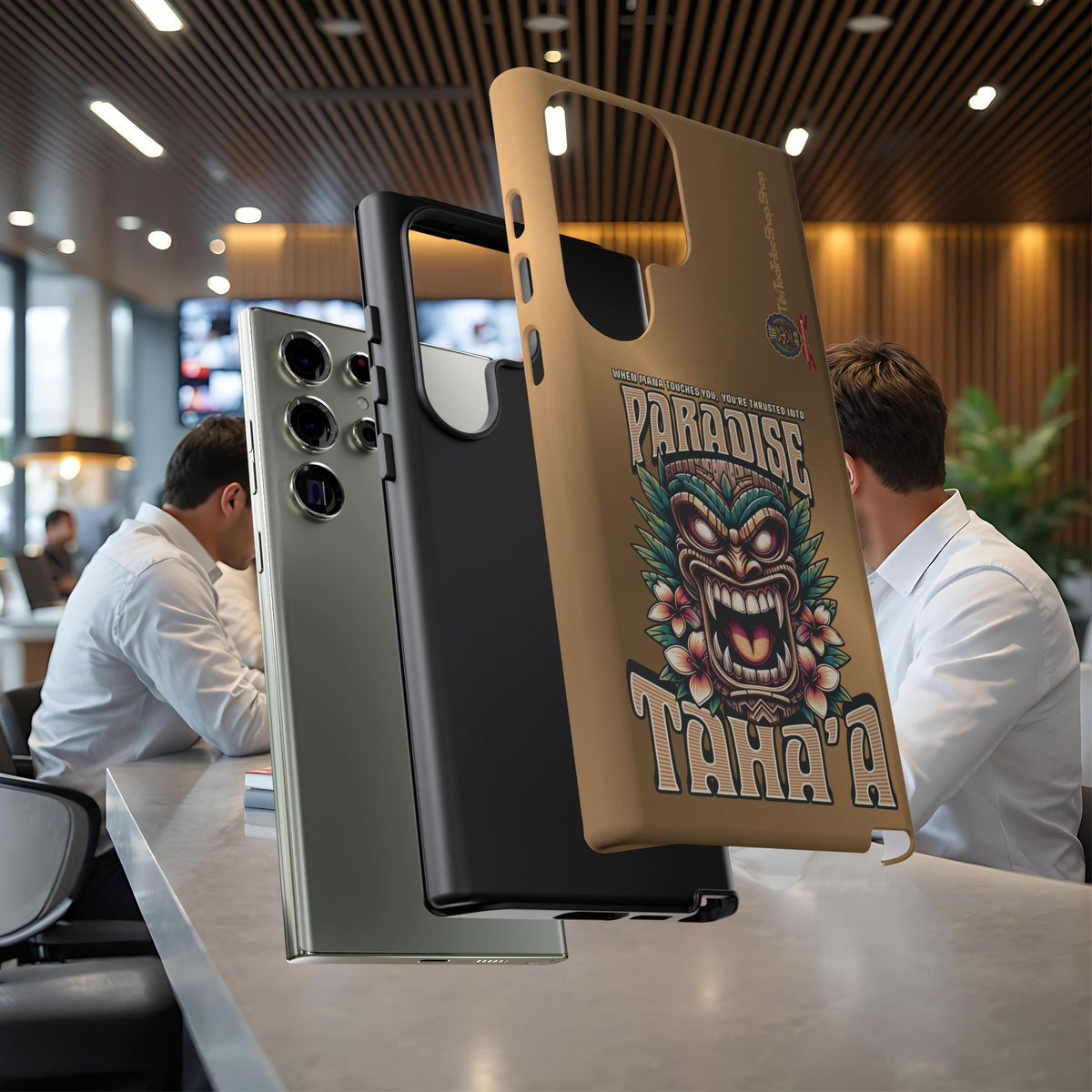 Tahaa – Coque Antichoc Premium « Tiki Féroce » | Design Tribal & Protection Maximale