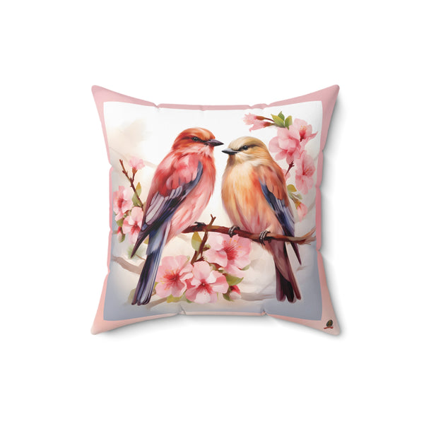Oiseaux sur une branche de cerisier