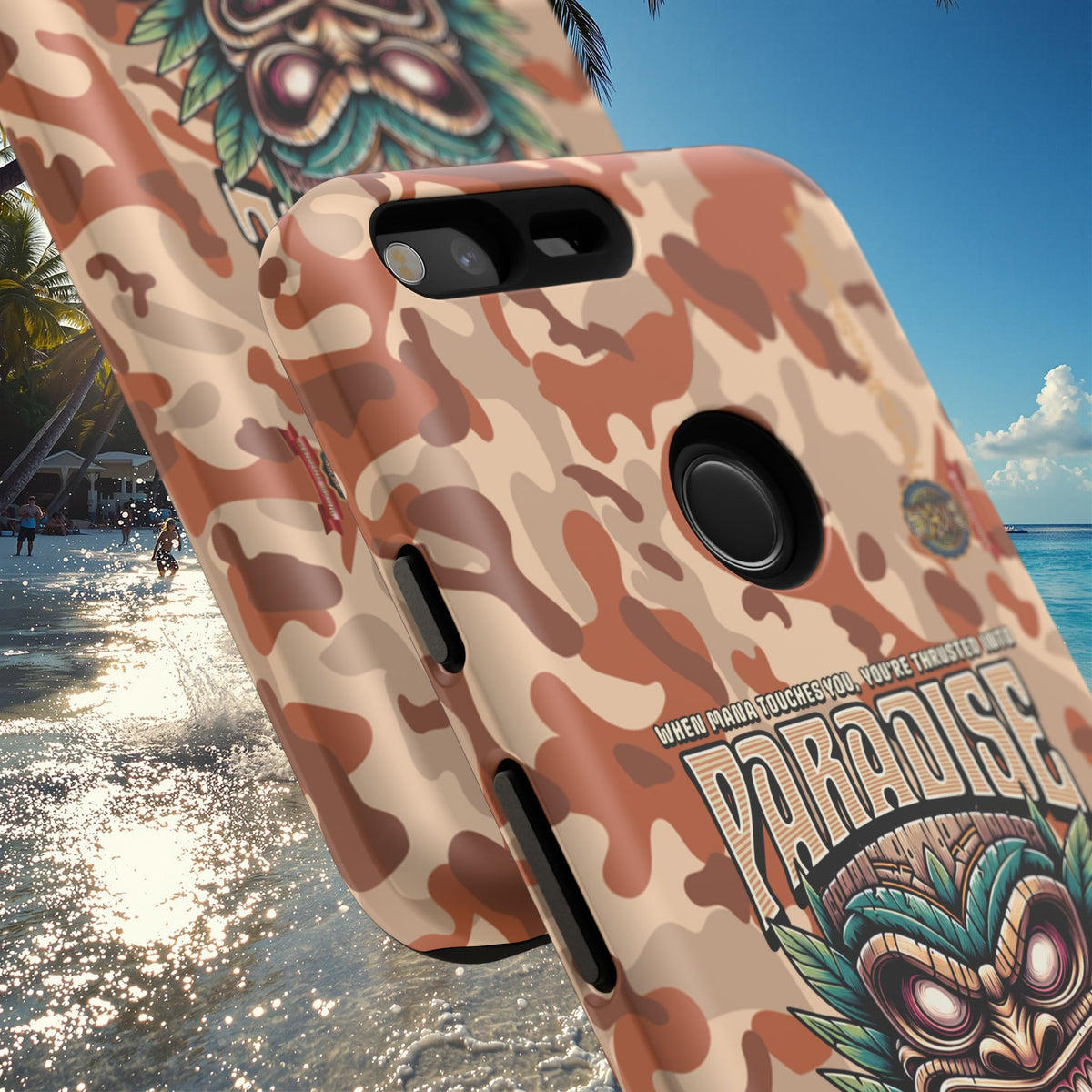 Tahaa – Coque Antichoc Premium « Tiki Féroce » | Design Tribal & Protection Maximale