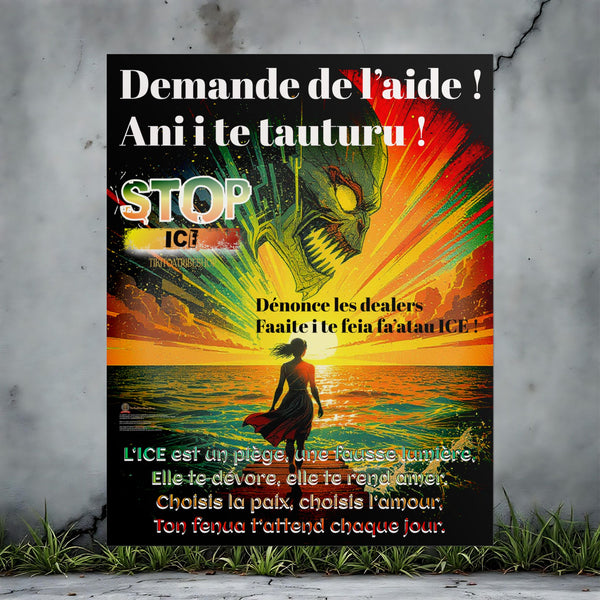 Posters Anti-ICE Polynésie – Affiches de Sensibilisation Contre la Drogue “Paruru i te ora – Brisons les chaînes de l’ICE”