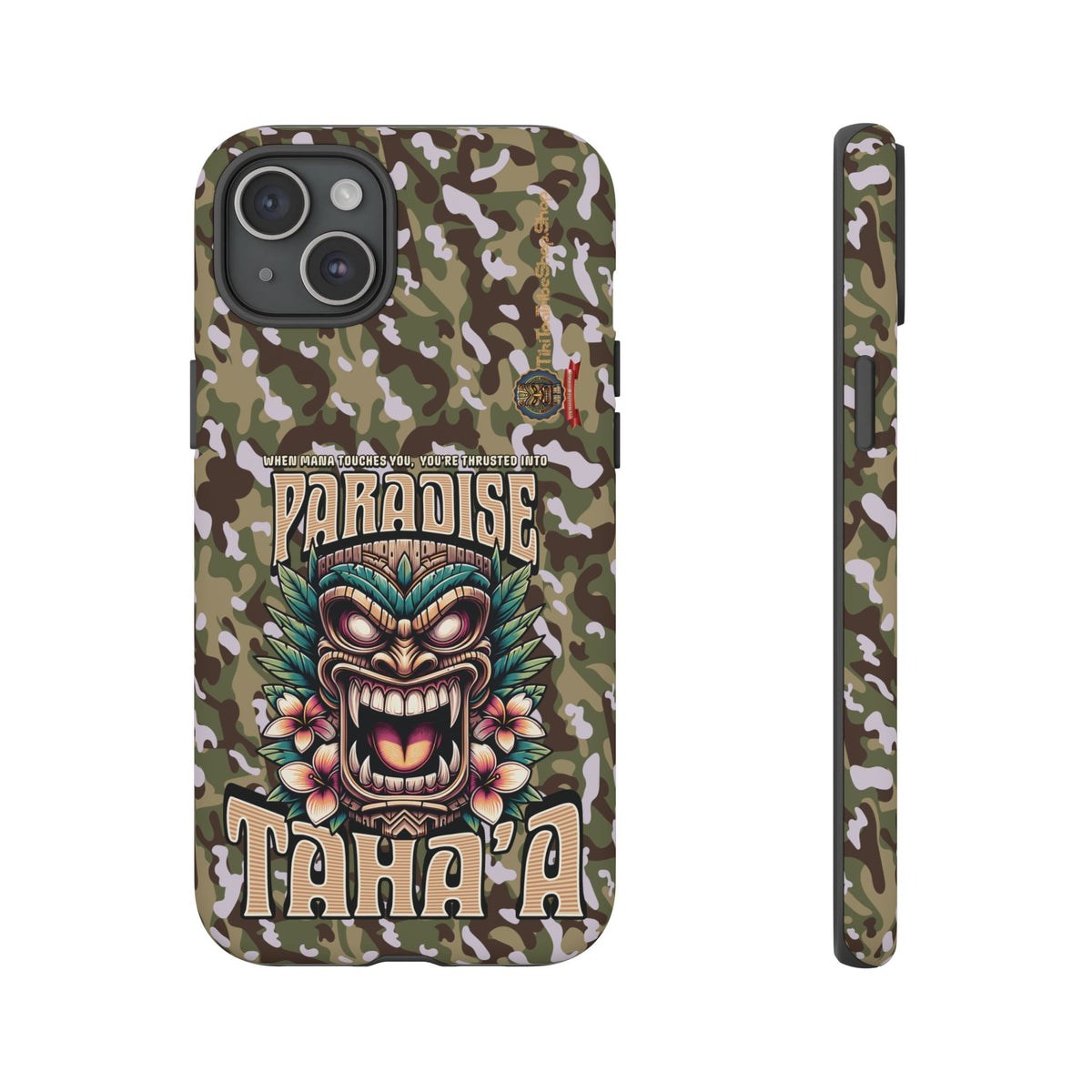 Tahaa – Coque Antichoc Premium « Tiki Féroce » | Design Tribal & Protection Maximale