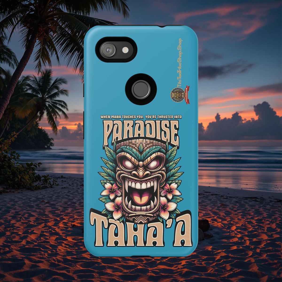 Tahaa – Coque Antichoc Premium « Tiki Féroce » | Design Tribal & Protection Maximale