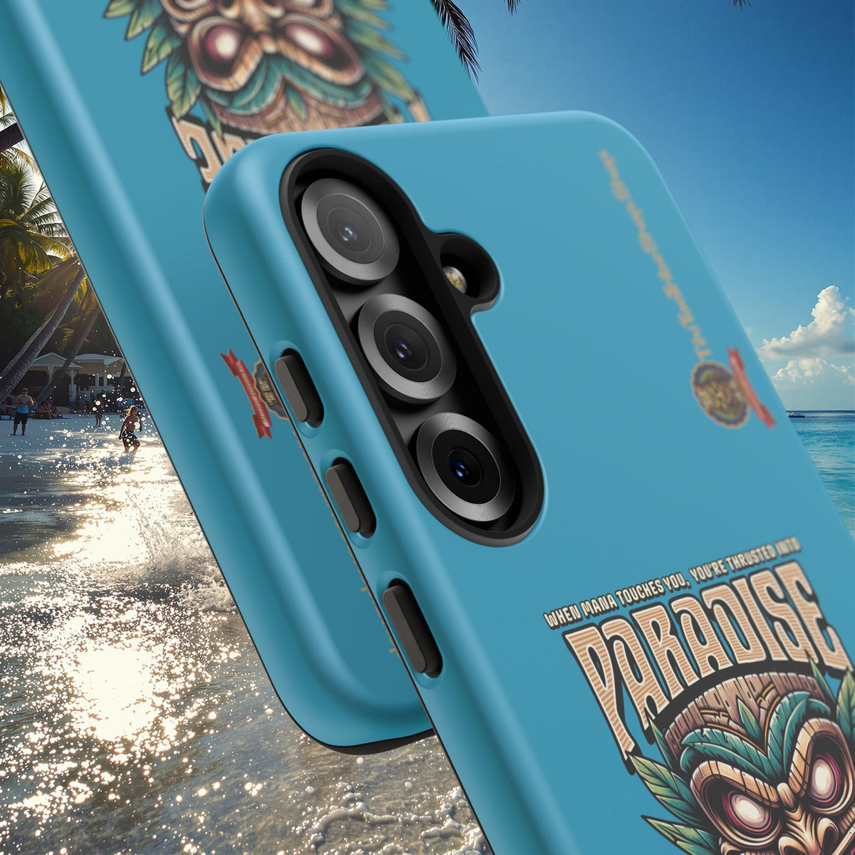 Tahaa – Coque Antichoc Premium « Tiki Féroce » | Design Tribal & Protection Maximale
