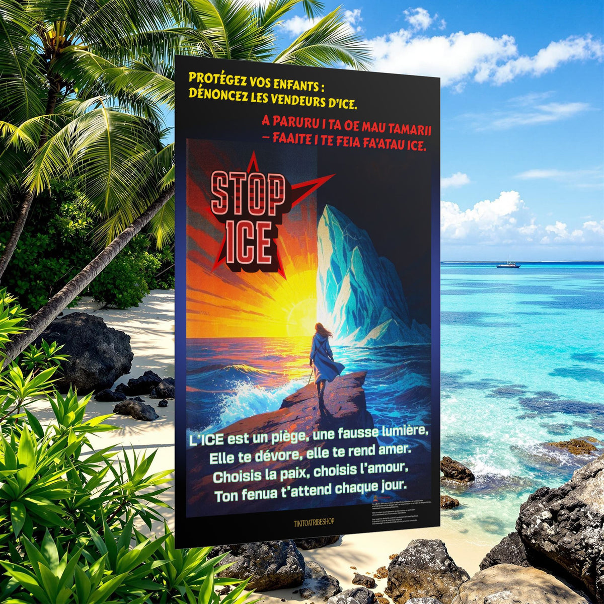 Posters Anti-ICE Polynésie – Affiches de Sensibilisation Contre la Drogue “Paruru i te ora – Brisons les chaînes de l’ICE”