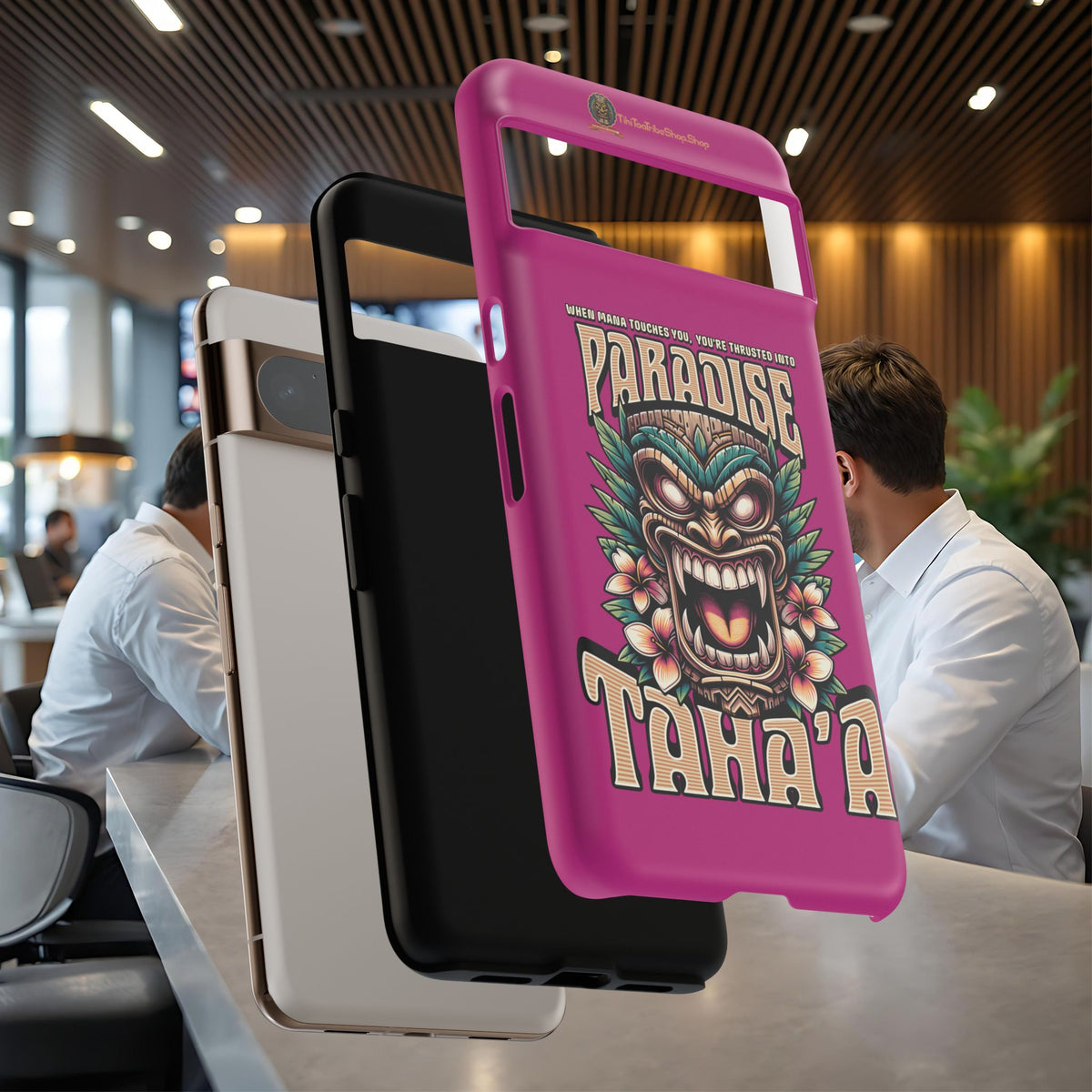 Tahaa – Coque Antichoc Premium « Tiki Féroce » | Design Tribal & Protection Maximale