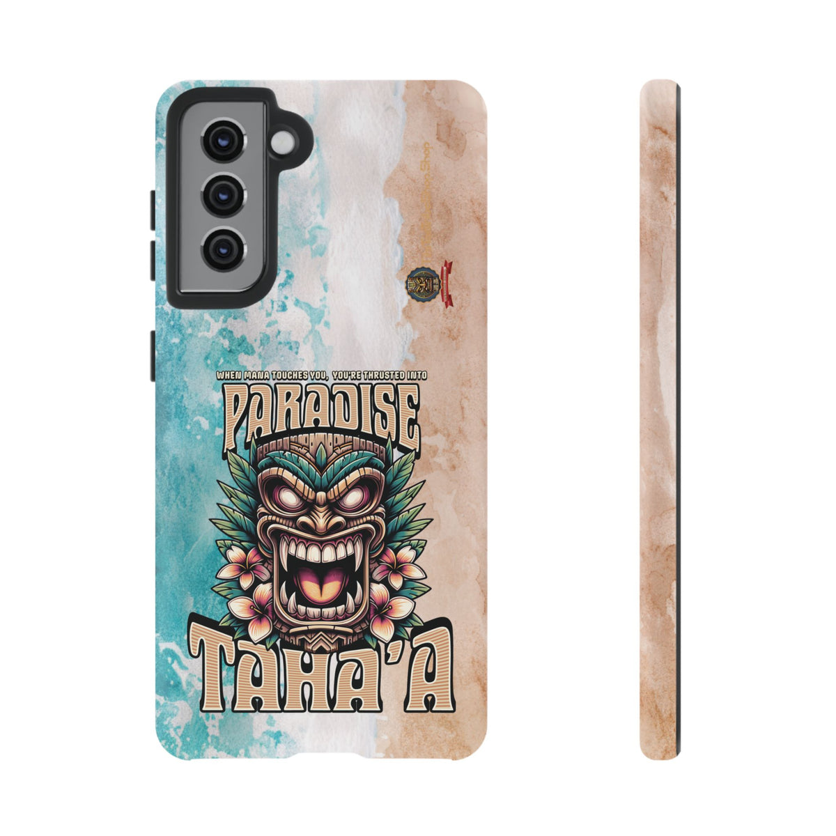 Tahaa – Coque Antichoc Premium « Tiki Féroce » | Design Tribal & Protection Maximale
