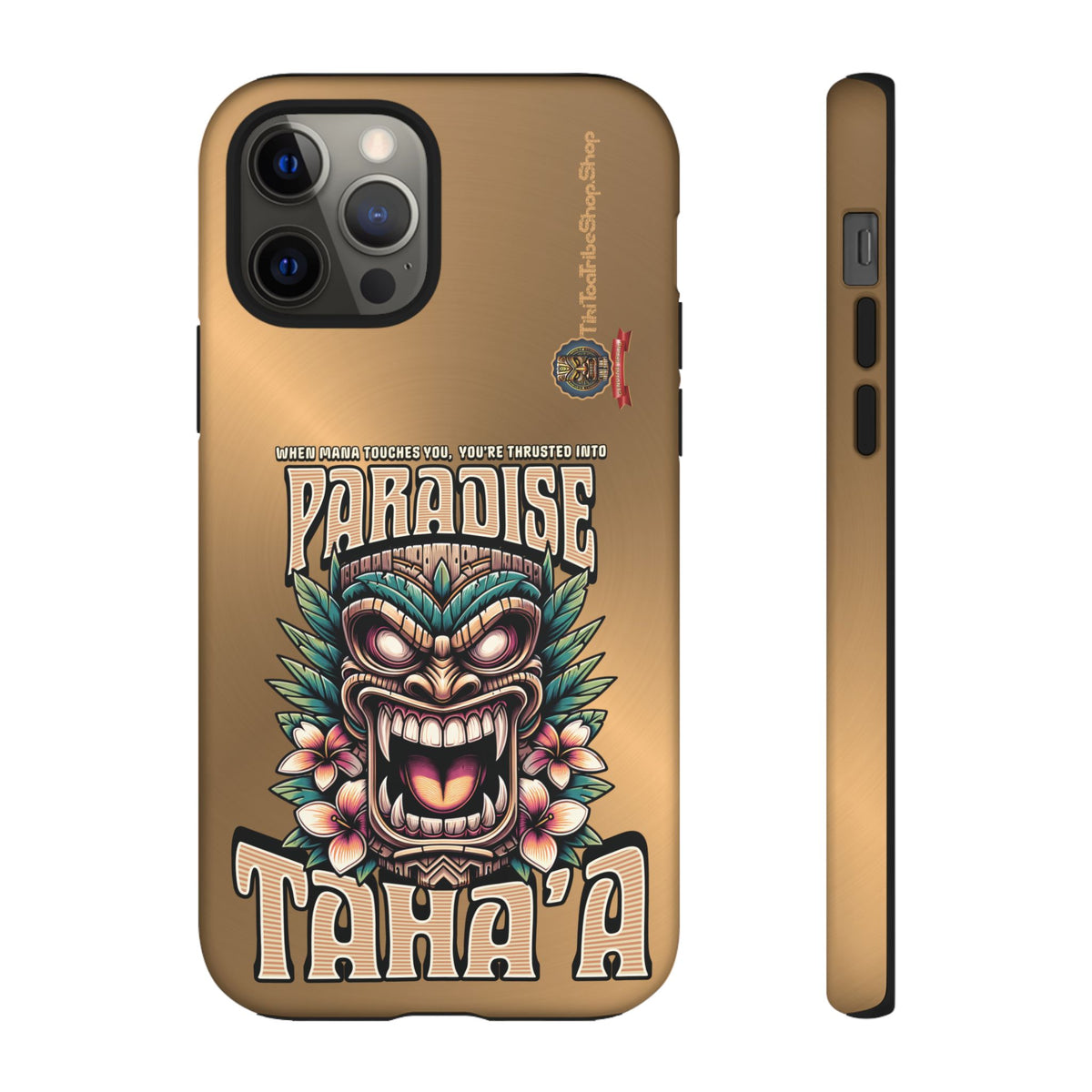 Tahaa – Coque Antichoc Premium « Tiki Féroce » | Design Tribal & Protection Maximale