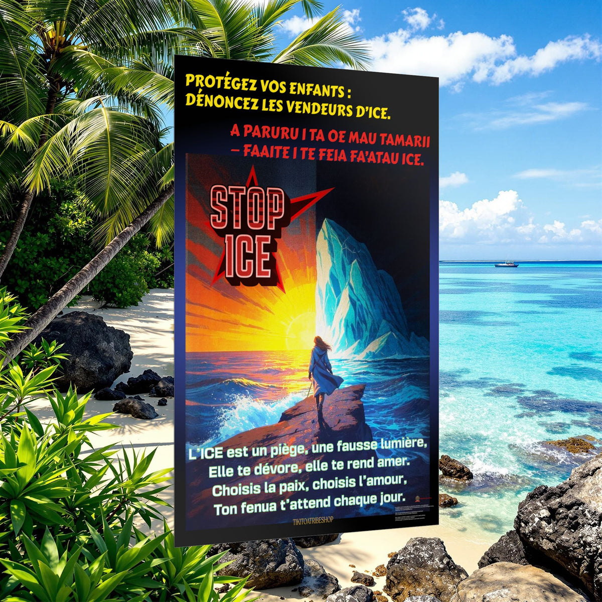 Posters Anti-ICE Polynésie – Affiches de Sensibilisation Contre la Drogue “Paruru i te ora – Brisons les chaînes de l’ICE”