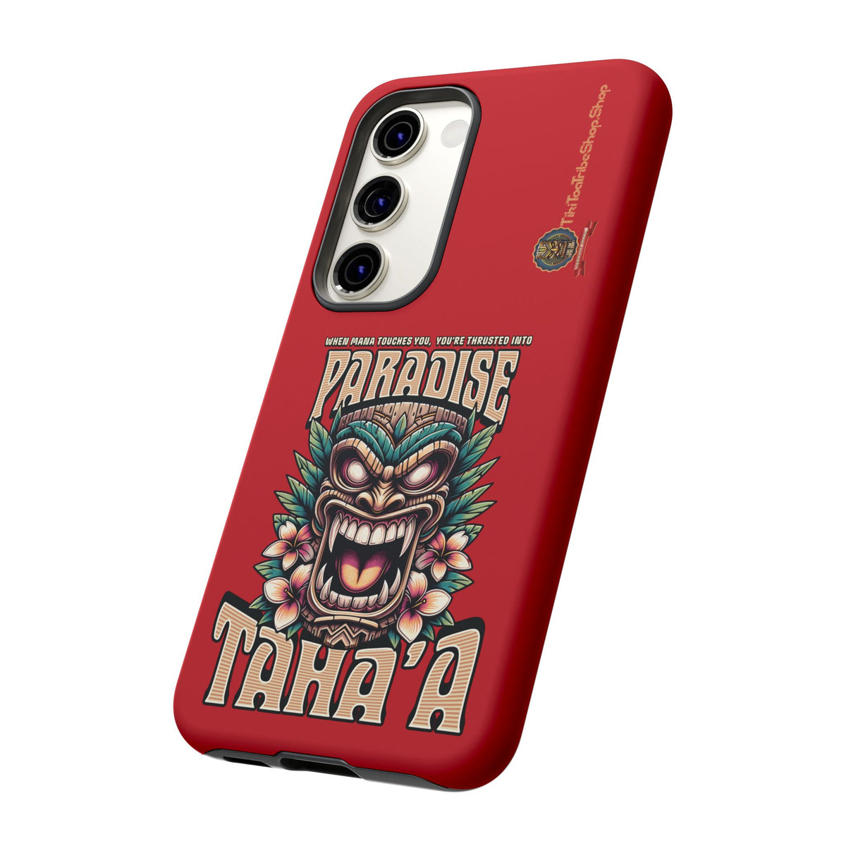Tahaa – Coque Antichoc Premium « Tiki Féroce » | Design Tribal & Protection Maximale
