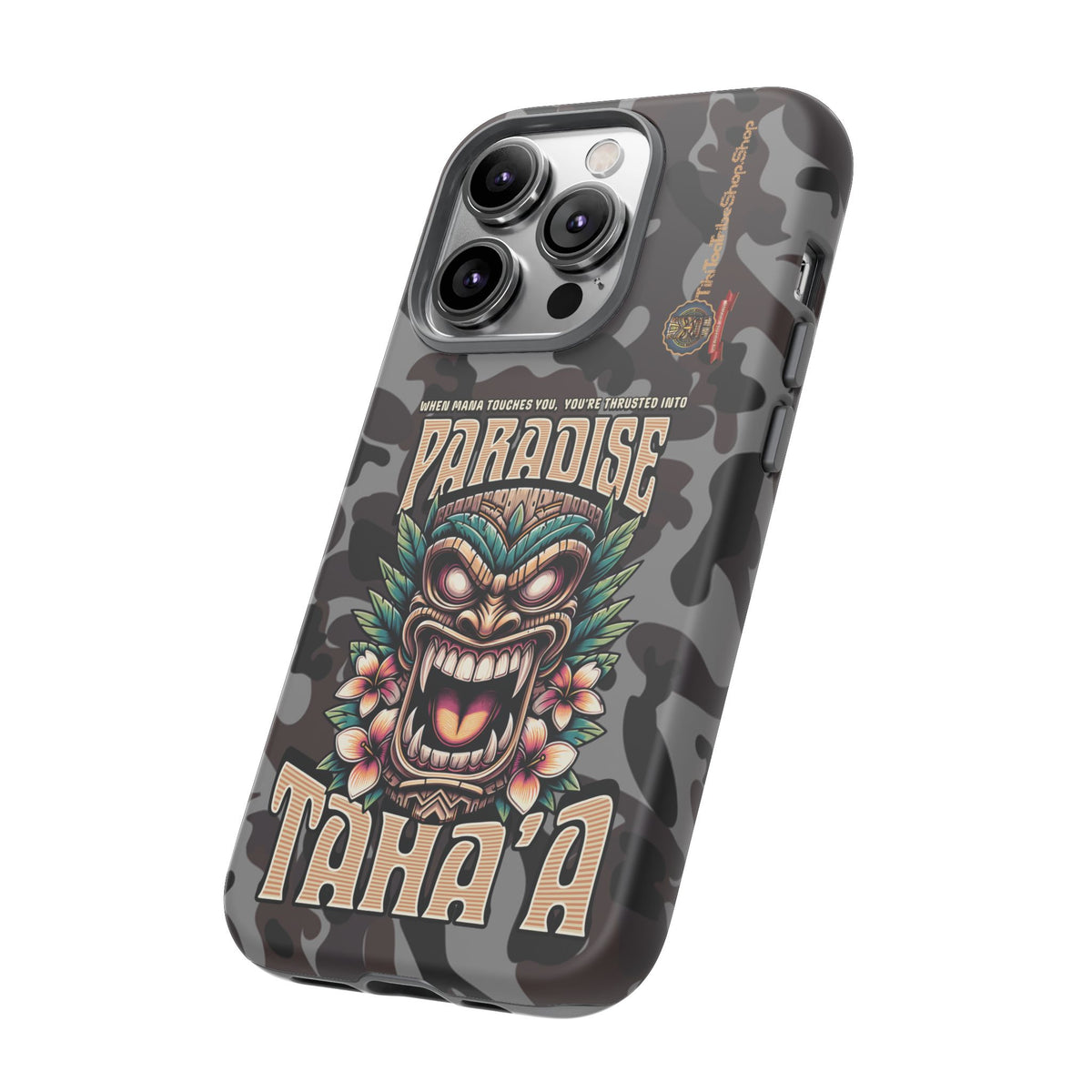 Tahaa – Coque Antichoc Premium « Tiki Féroce » | Design Tribal & Protection Maximale