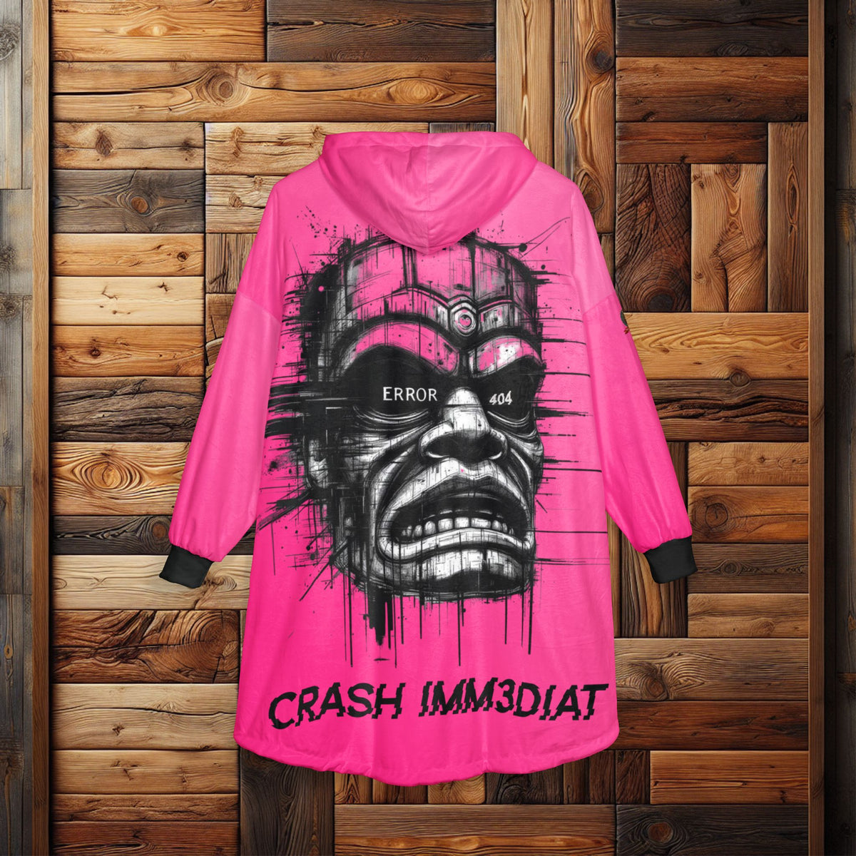 Tiki Glitch &amp; Error Hooded Fleece Blanket