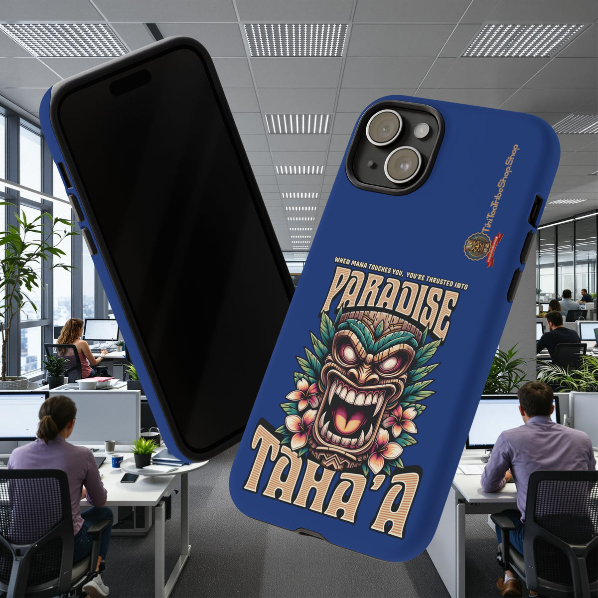 Tahaa – Coque Antichoc Premium « Tiki Féroce » | Design Tribal & Protection Maximale