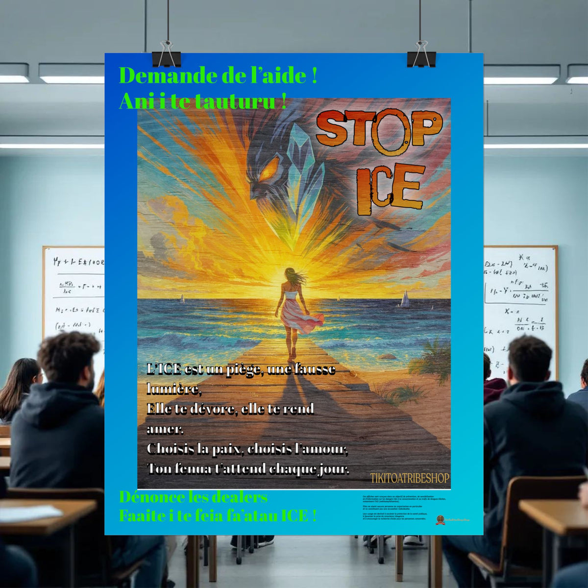 Posters Anti-ICE Polynésie – Affiches de Sensibilisation Contre la Drogue “Paruru i te ora – Brisons les chaînes de l’ICE”