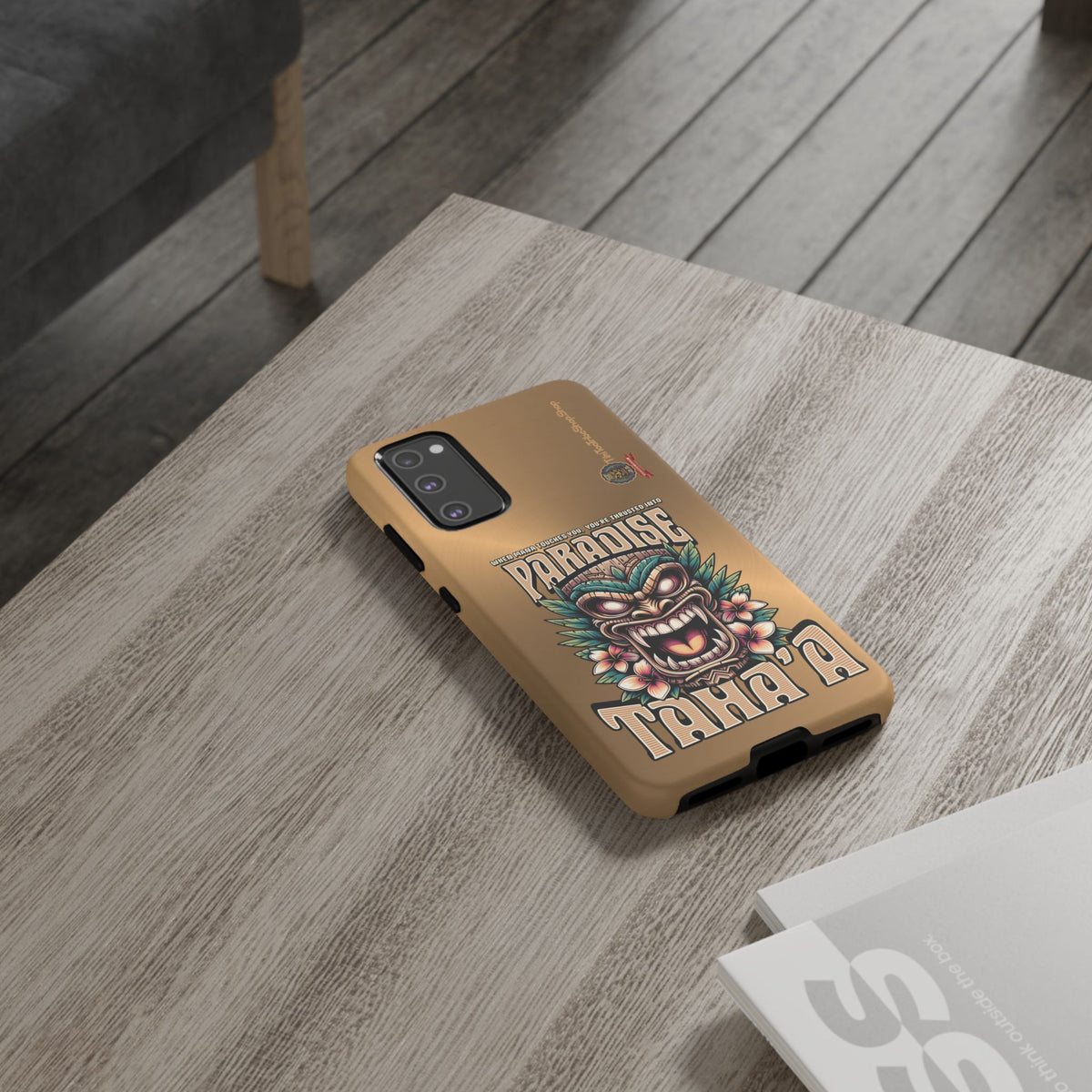 Tahaa – Coque Antichoc Premium « Tiki Féroce » | Design Tribal & Protection Maximale
