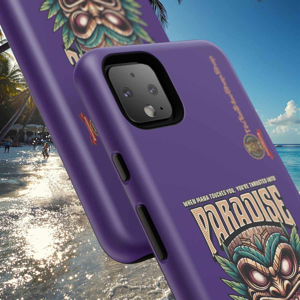 Tahaa – Coque Antichoc Premium « Tiki Féroce » | Design Tribal & Protection Maximale
