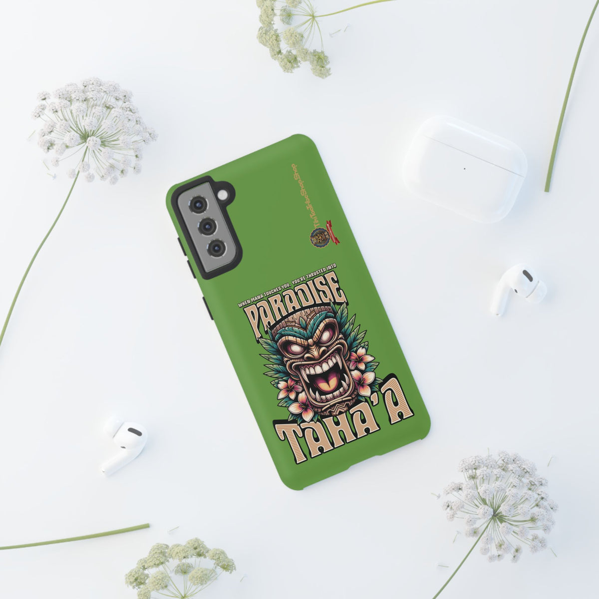 Tahaa – Coque Antichoc Premium « Tiki Féroce » | Design Tribal & Protection Maximale