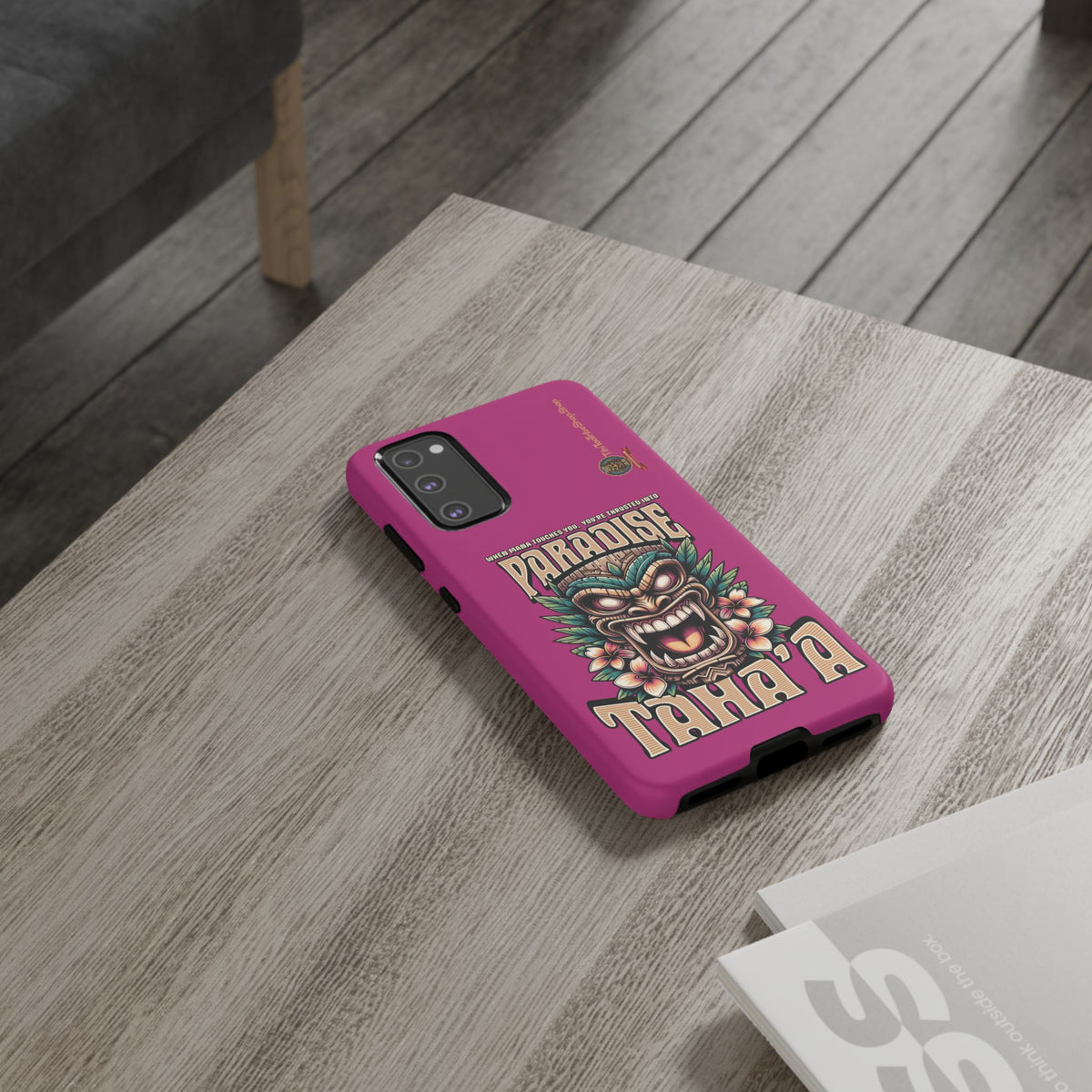 Tahaa – Coque Antichoc Premium « Tiki Féroce » | Design Tribal & Protection Maximale