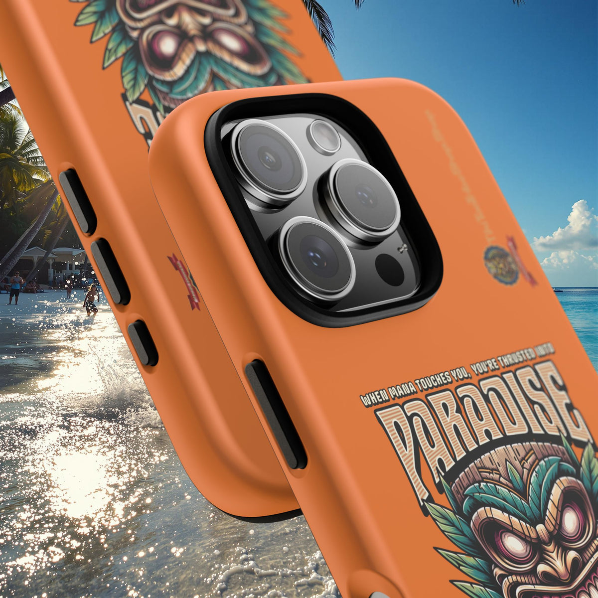 Tahaa – Coque Antichoc Premium « Tiki Féroce » | Design Tribal & Protection Maximale