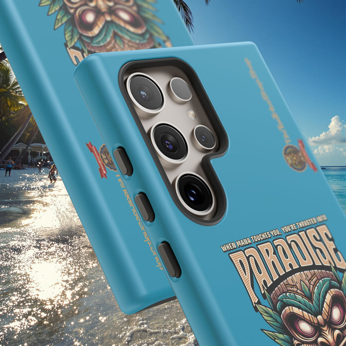 Tahaa – Coque Antichoc Premium « Tiki Féroce » | Design Tribal & Protection Maximale