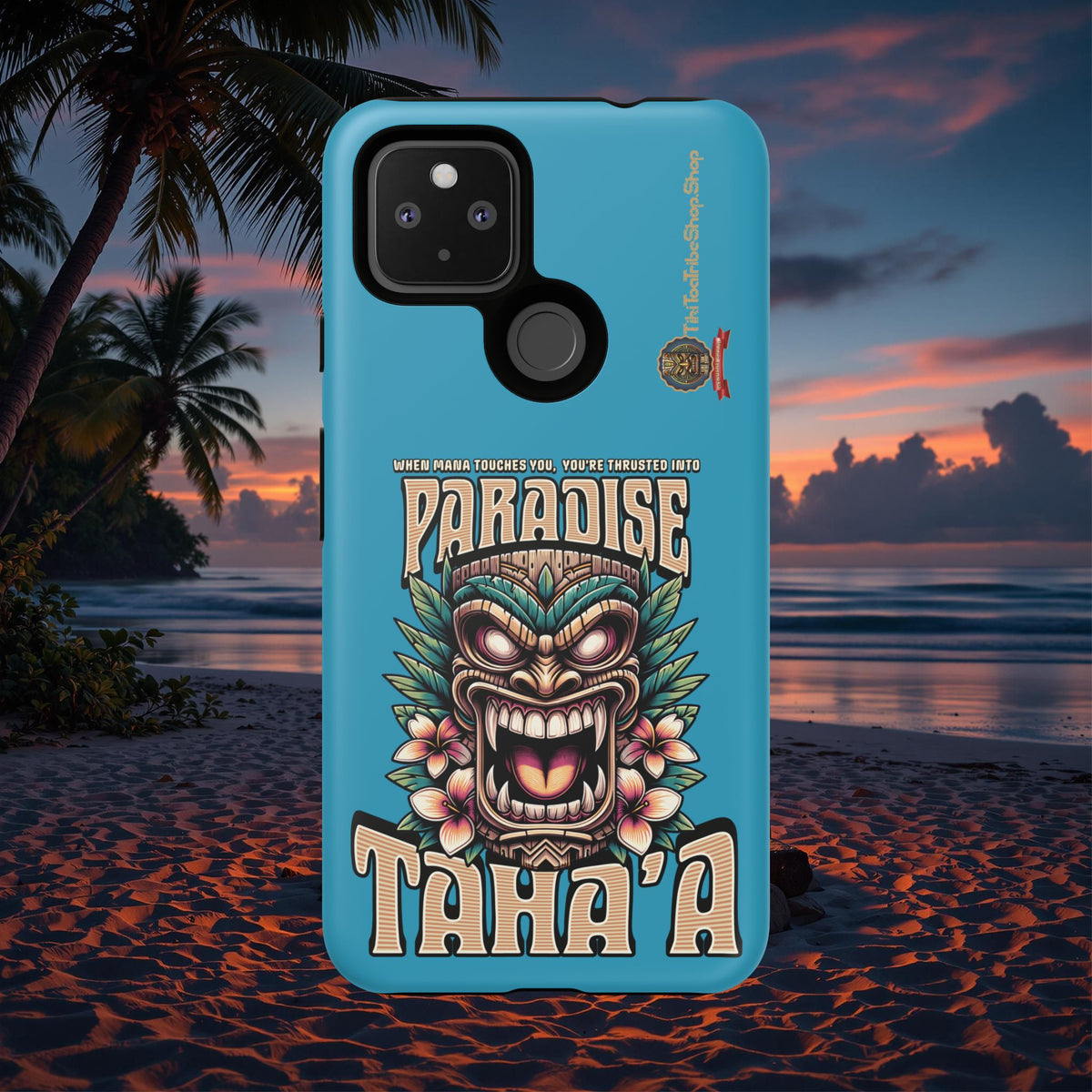 Tahaa – Coque Antichoc Premium « Tiki Féroce » | Design Tribal & Protection Maximale