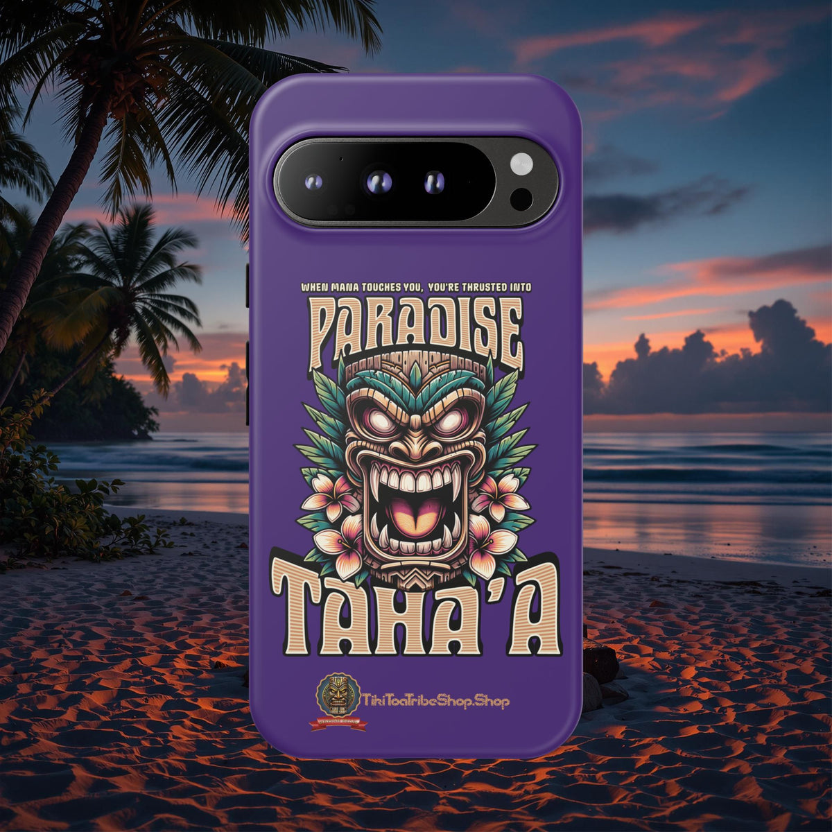 Tahaa – Coque Antichoc Premium « Tiki Féroce » | Design Tribal & Protection Maximale