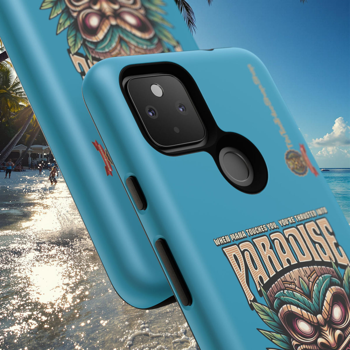 Tahaa – Coque Antichoc Premium « Tiki Féroce » | Design Tribal & Protection Maximale