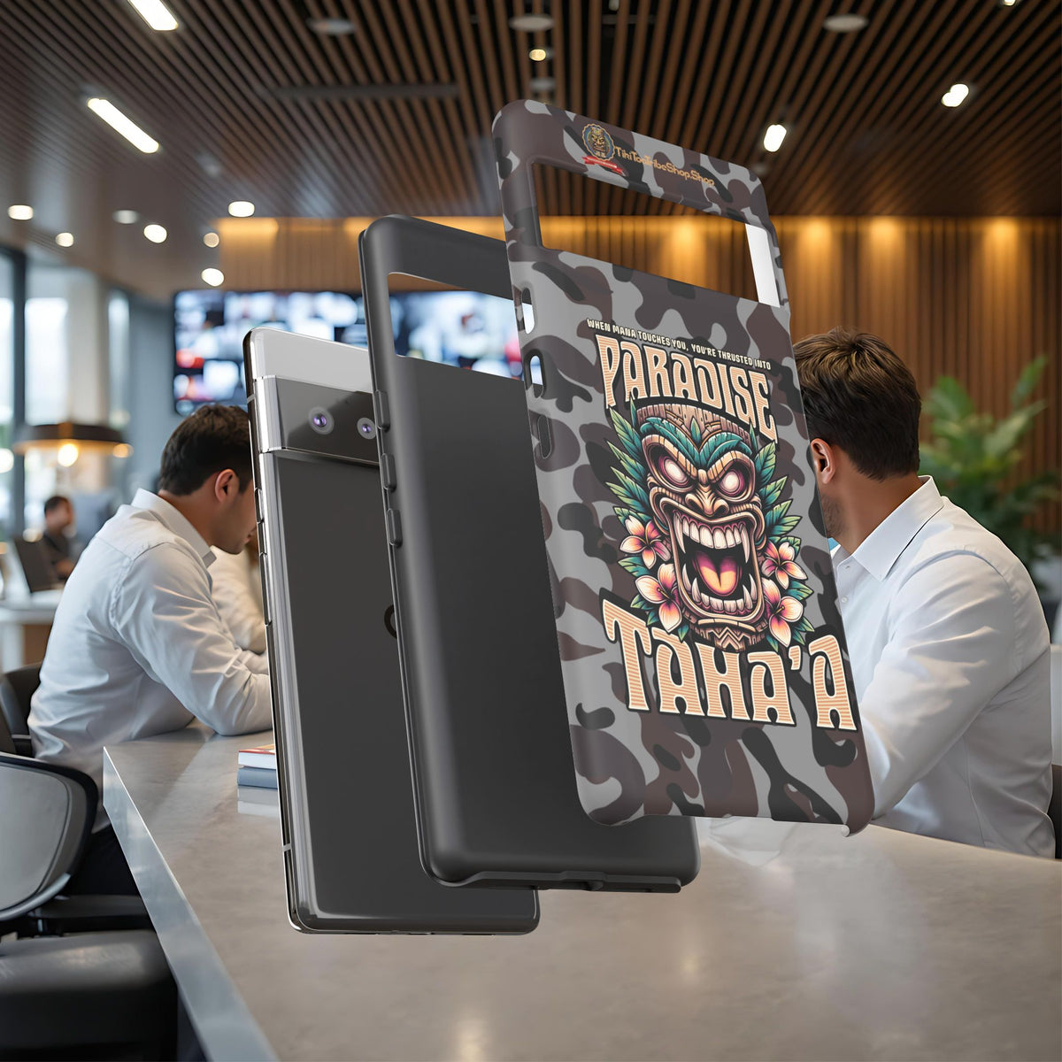 Tahaa – Coque Antichoc Premium « Tiki Féroce » | Design Tribal & Protection Maximale