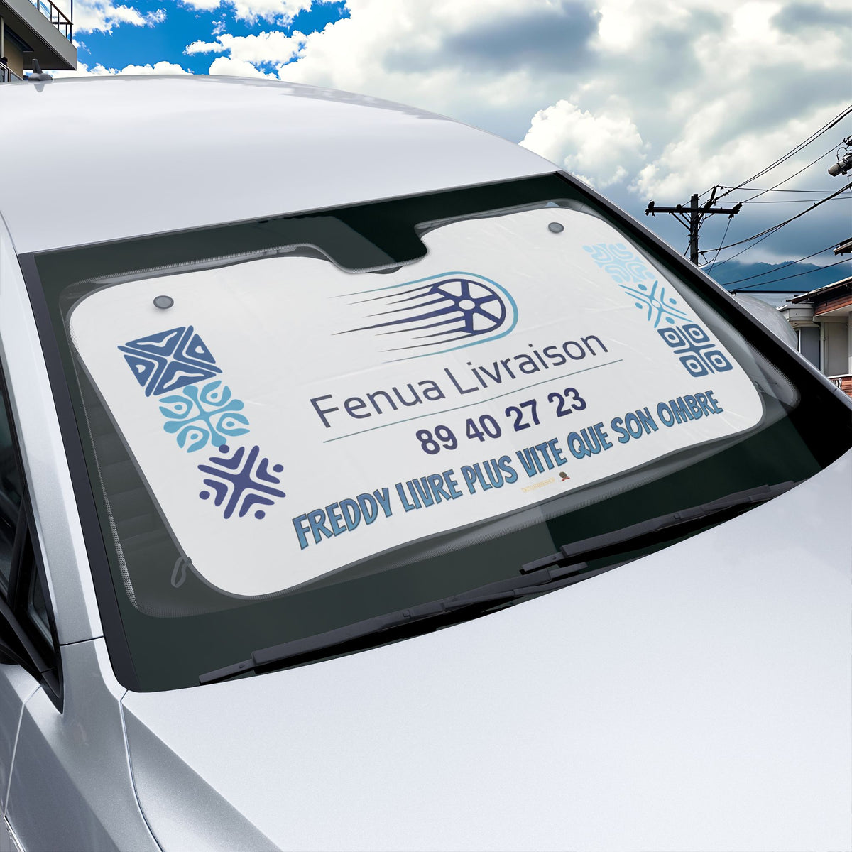 Fenua Sunshade Delivery "Freddy Delivers Faster Than His Shadow"