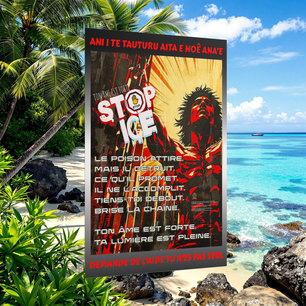 Posters Anti-ICE Polynésie – Affiches de Sensibilisation Contre la Drogue “Paruru i te ora – Brisons les chaînes de l’ICE