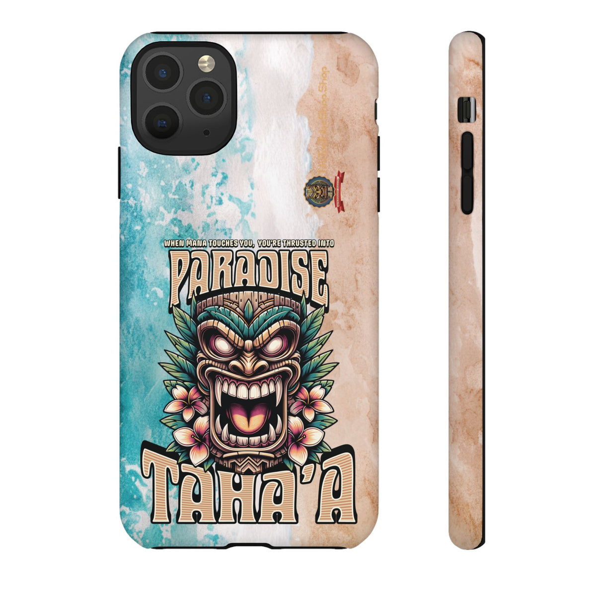 Tahaa – Coque Antichoc Premium « Tiki Féroce » | Design Tribal & Protection Maximale