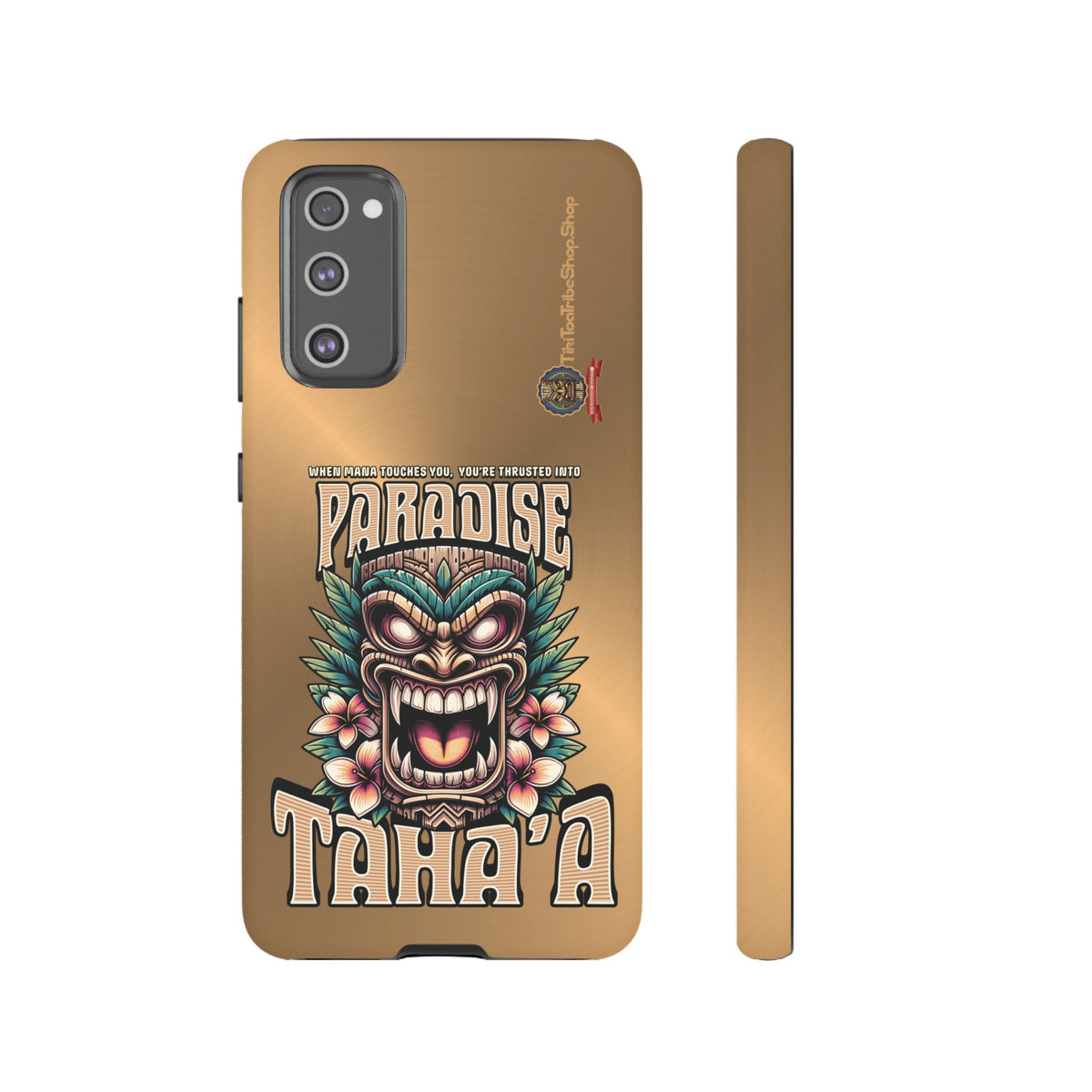 Tahaa – Coque Antichoc Premium « Tiki Féroce » | Design Tribal & Protection Maximale