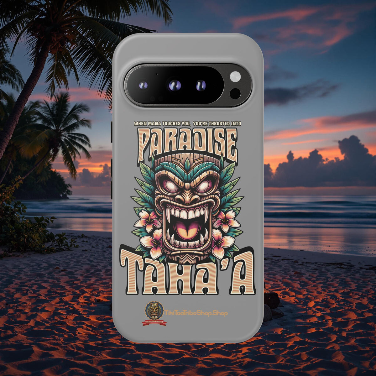 Tahaa – Coque Antichoc Premium « Tiki Féroce » | Design Tribal & Protection Maximale