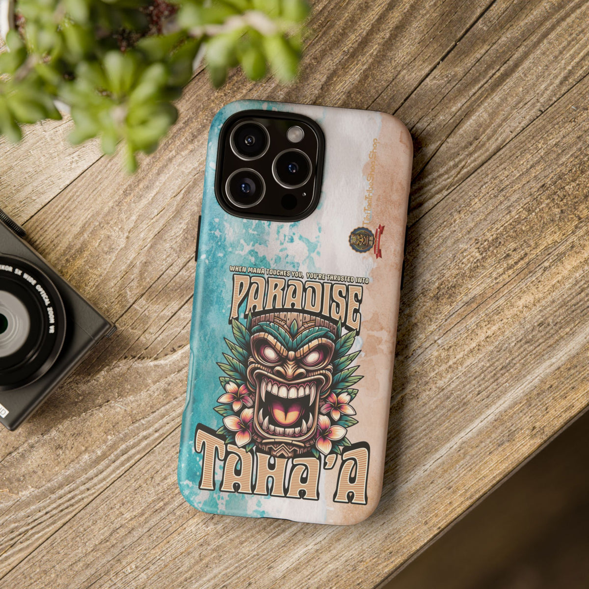 Tahaa – Coque Antichoc Premium « Tiki Féroce » | Design Tribal & Protection Maximale