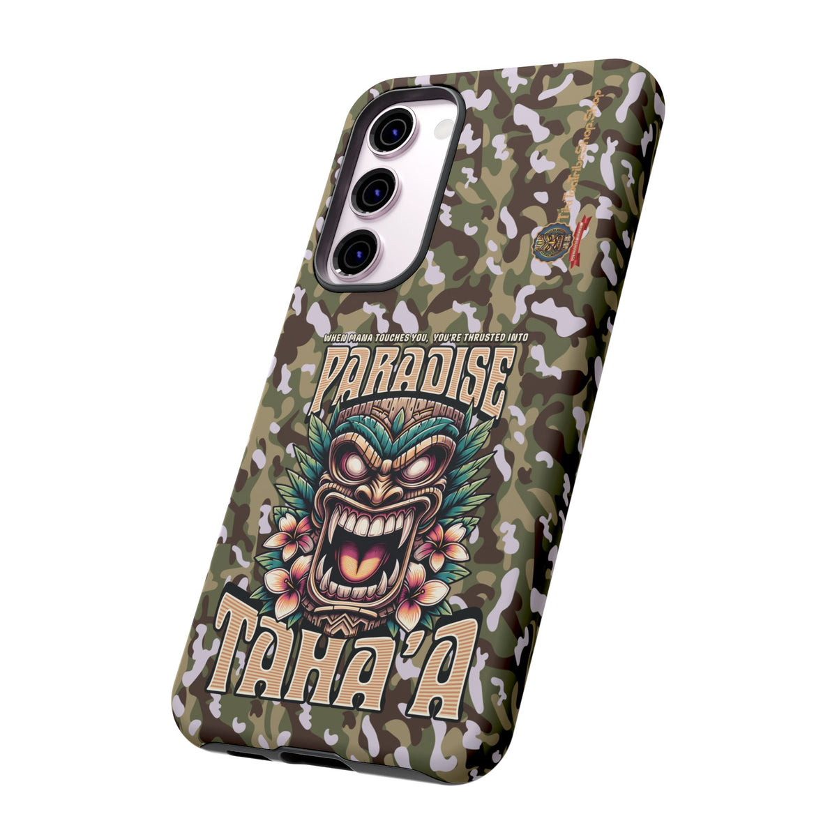 Tahaa – Coque Antichoc Premium « Tiki Féroce » | Design Tribal & Protection Maximale