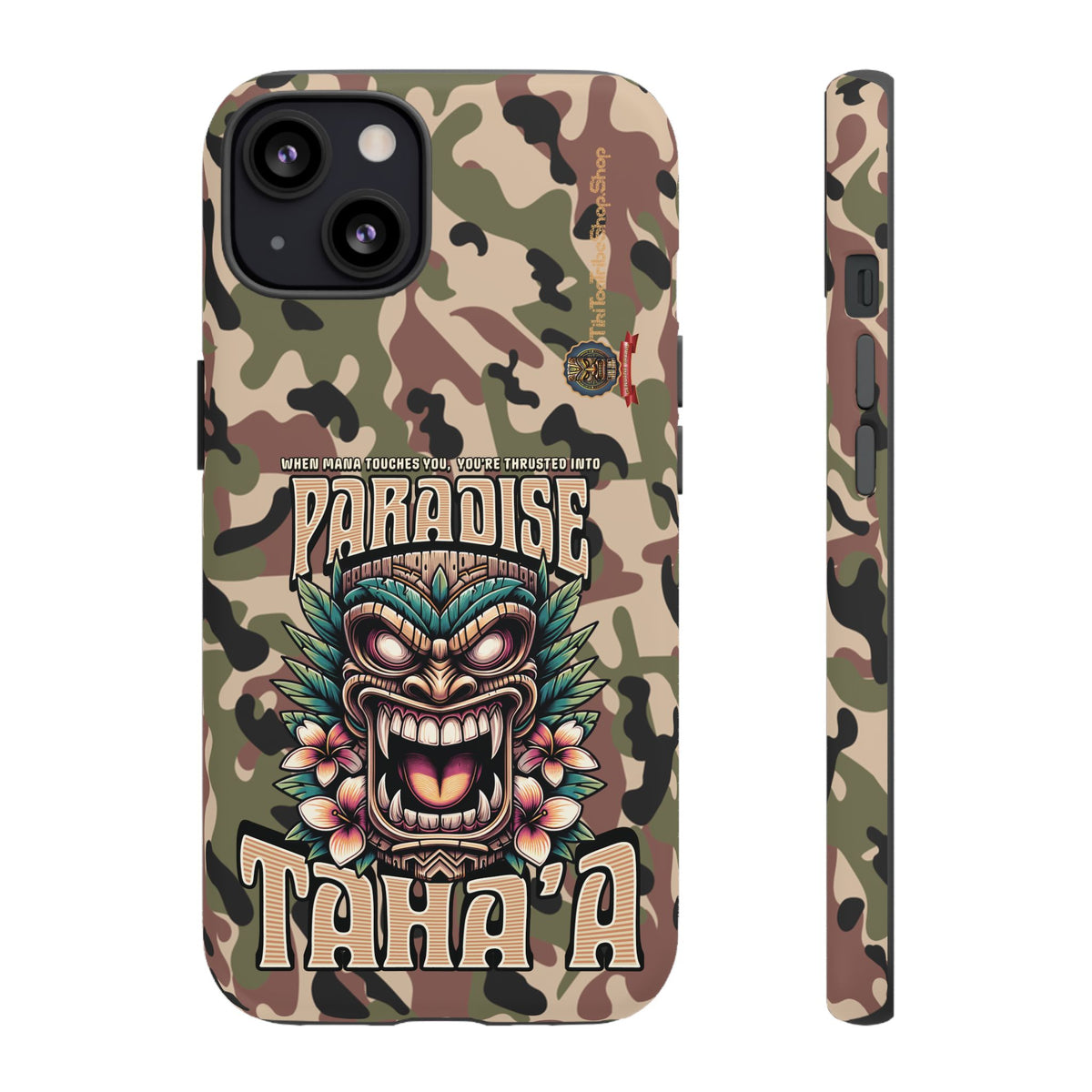 Tahaa – Coque Antichoc Premium « Tiki Féroce » | Design Tribal & Protection Maximale