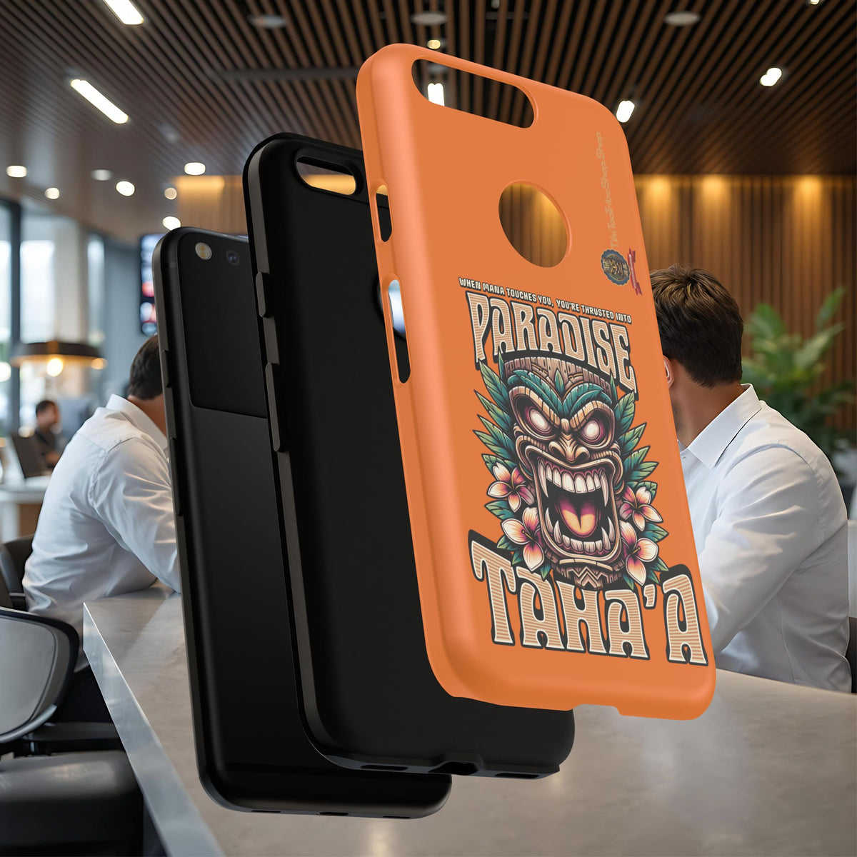 Tahaa – Coque Antichoc Premium « Tiki Féroce » | Design Tribal & Protection Maximale