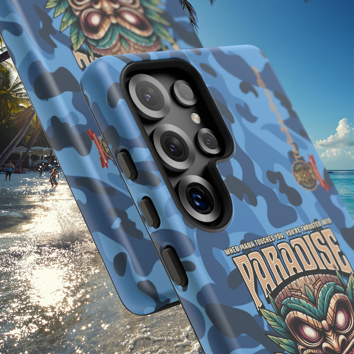 Tahaa – Coque Antichoc Premium « Tiki Féroce » | Design Tribal & Protection Maximale
