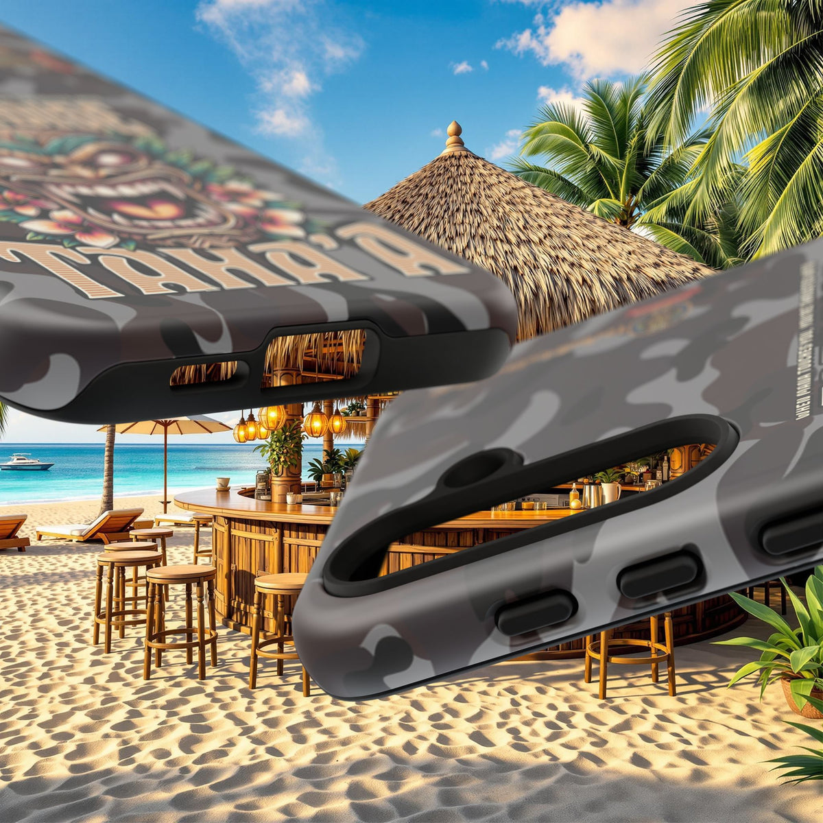 Tahaa – Coque Antichoc Premium « Tiki Féroce » | Design Tribal & Protection Maximale