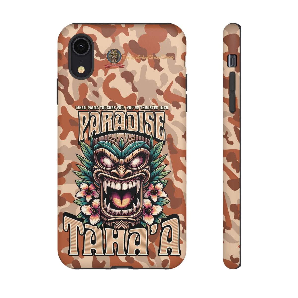 Tahaa – Coque Antichoc Premium « Tiki Féroce » | Design Tribal & Protection Maximale