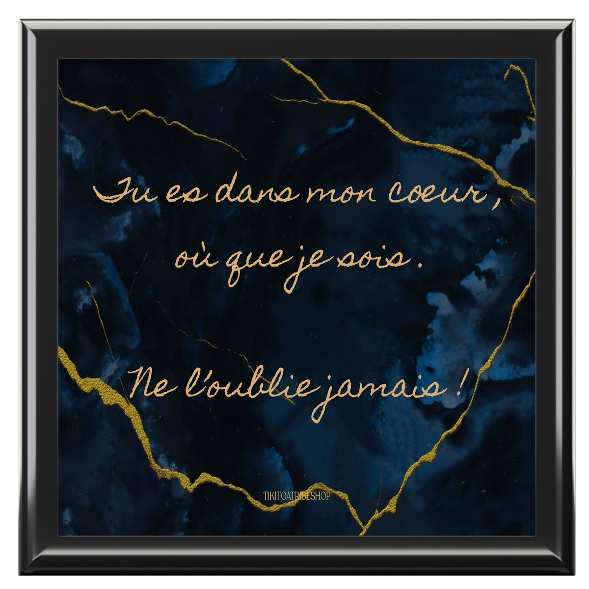 Coffret à Bijoux en bois noble avec carreaux céramique